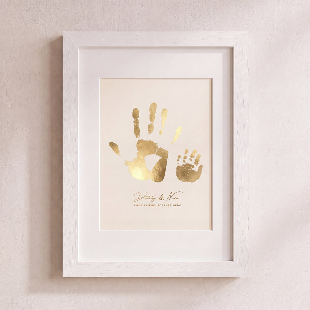 Ouder & Baby handafdruk herinnering met foliedruk