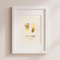 Baby hand- en voetafdruk kunstwerk met foliedruk