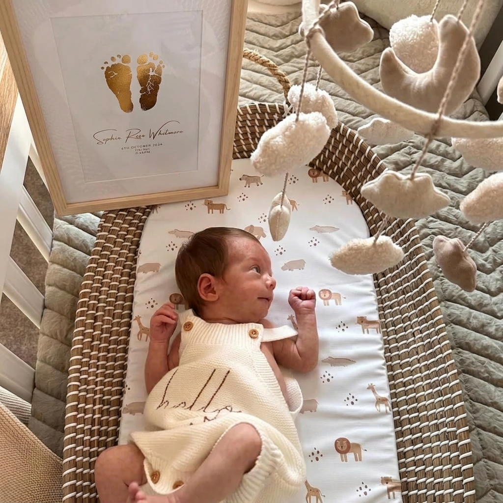 Baby Hand- und Fußabdruck Erinnerung mit Folienprägung sjeize ssss